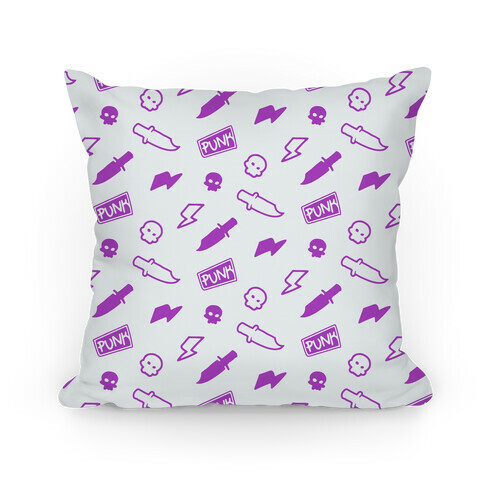 Purple Rebel Punk Pattern Pillow