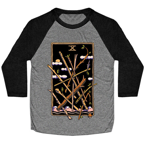 Ten Of Wands Baseball Tee