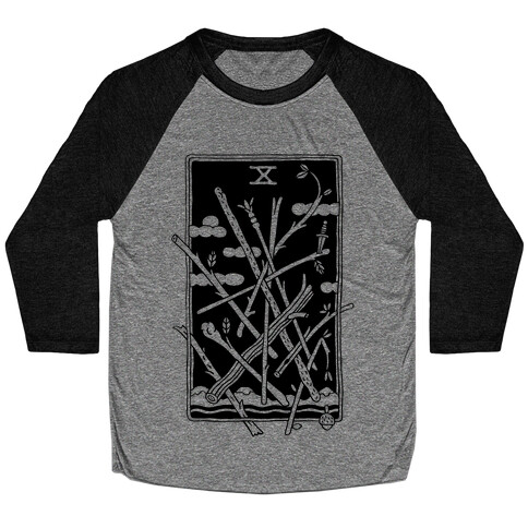 Ten Of Wands Baseball Tee