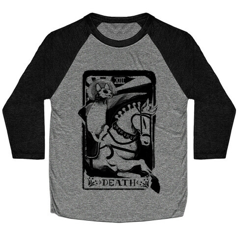 Cat Death Tarot Baseball Tee