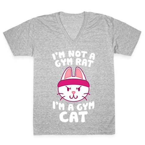I'm A Gym Cat V-Neck Tee Shirt