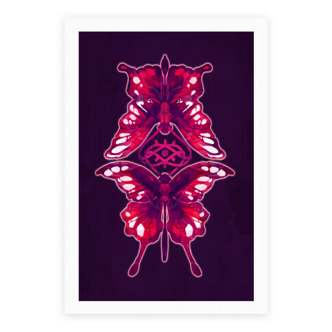 Crimson Butterflies Poster