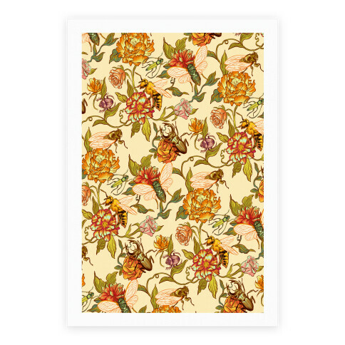 Florals & Hidden Insects Poster