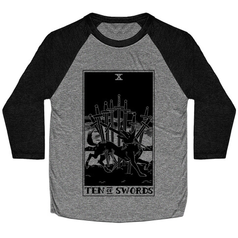 The Ten Of Swords Baseball Tee