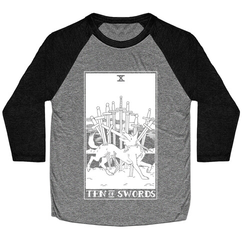 The Ten Of Swords Baseball Tee