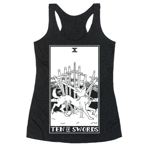 The Ten Of Swords Racerback Tank Top