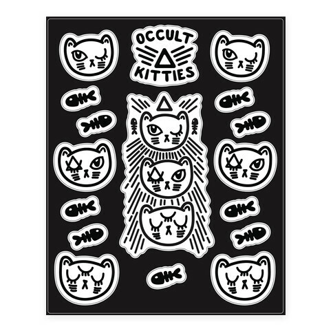 Occult Kitties  Stickers and Decal Sheet