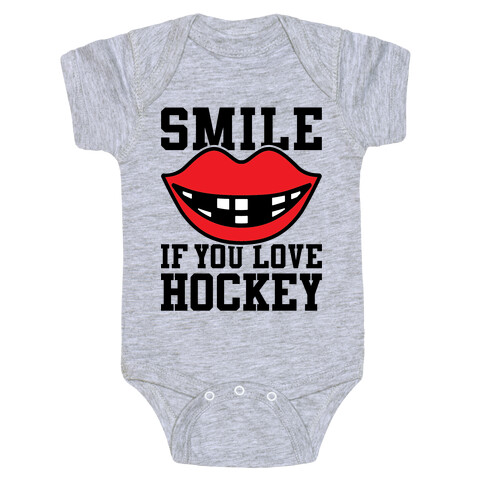 Smile If You Love Hockey Baby One-Piece