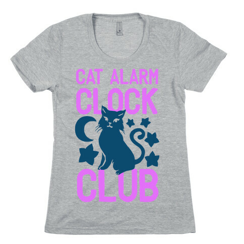Cat Alarm Clock Club Womens T-Shirt
