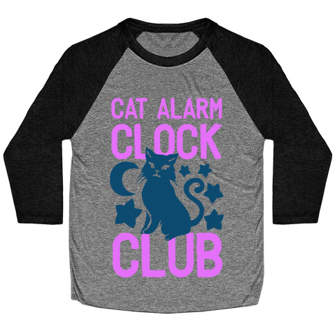 Cat Alarm Clock Club Baseball Tee