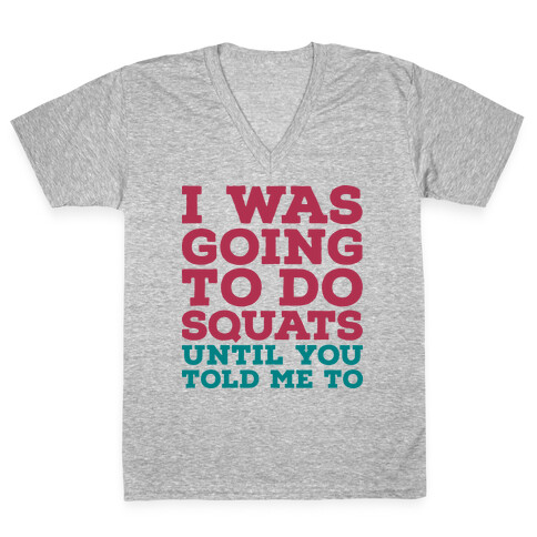 I Was Going to Do Squats Until You Told Me to V-Neck Tee Shirt