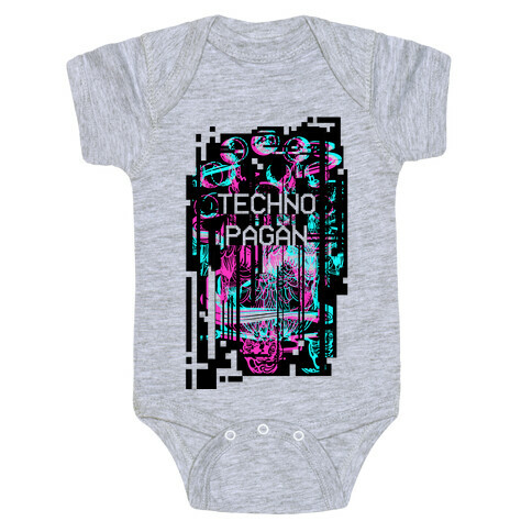 Techno Pagan Glitch Art Baby One-Piece