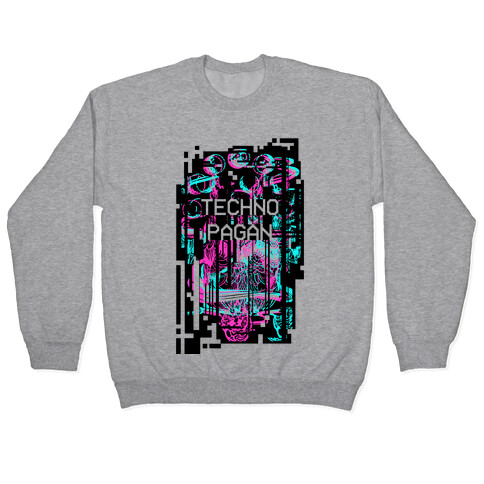 Techno Pagan Glitch Art Pullover