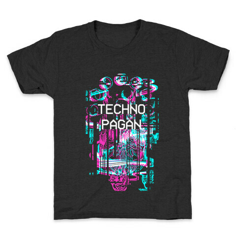 Techno Pagan Glitch Art Kids T-Shirt