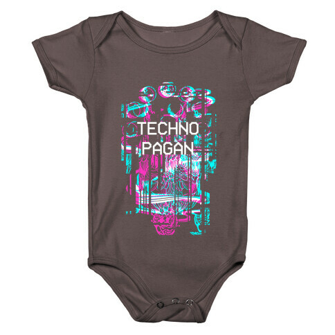 Techno Pagan Glitch Art Baby One-Piece