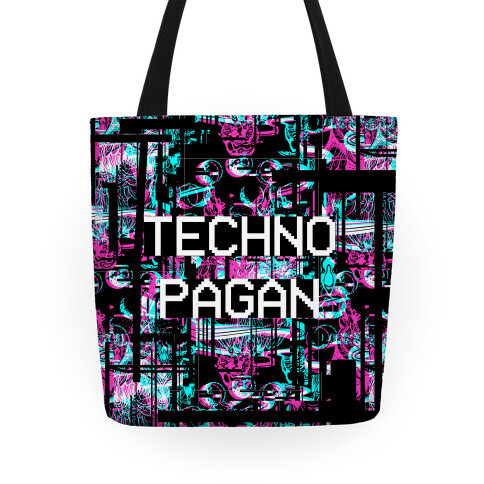 Techno Pagan Glitch Art Tote