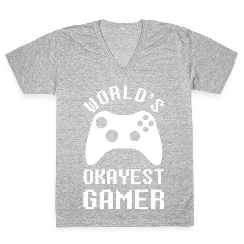 World's Okayest Gamer V-Neck Tee Shirt
