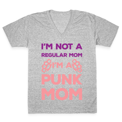 I'm Not A Regular Mom I'm A Punk Mom V-Neck Tee Shirt