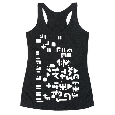 Alien Writing Racerback Tank Top