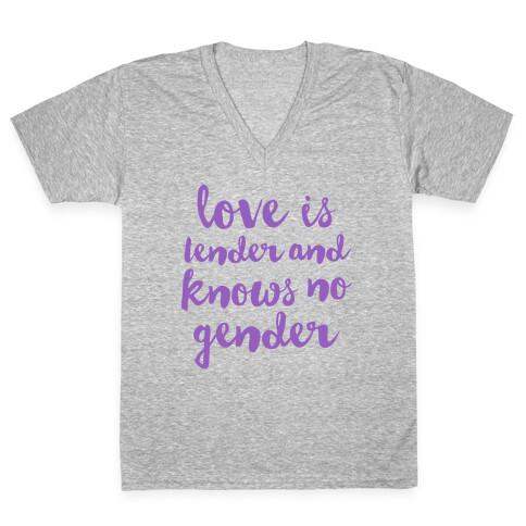 Love Is Tender And Knows No Gender V-Neck Tee Shirt