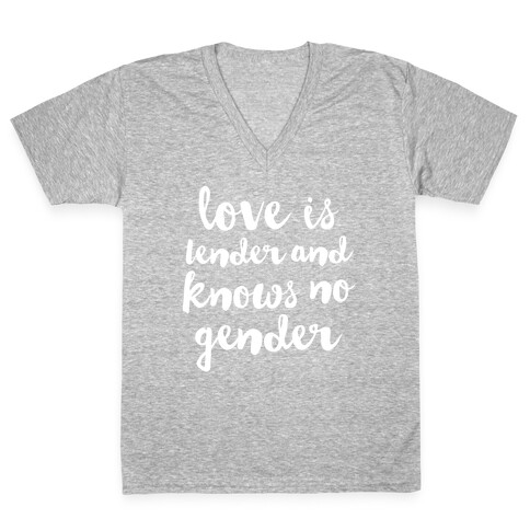 Love Is Tender And Knows No Gender V-Neck Tee Shirt