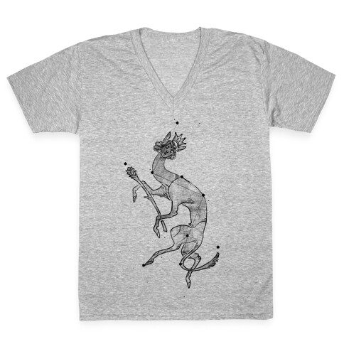 Deer God Stars V-Neck Tee Shirt