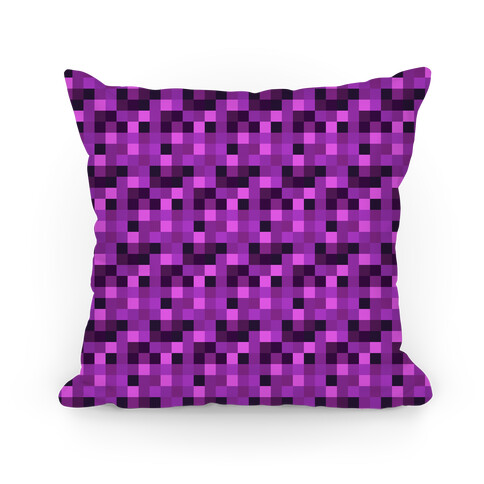 Purple Gamer Pixel Pattern Pillow