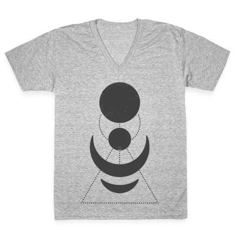 Celestial Shapes V-Neck Tee Shirt