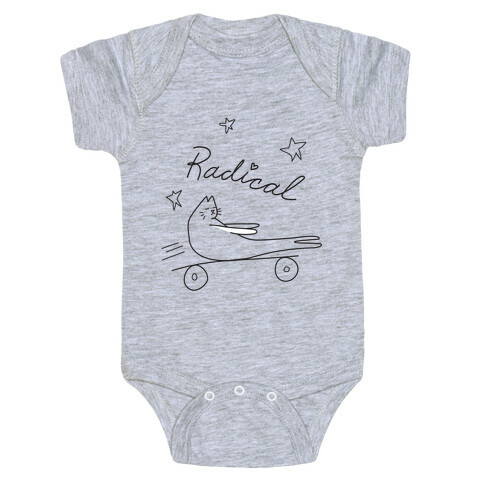 Chill Skateboarding Cat Baby One-Piece