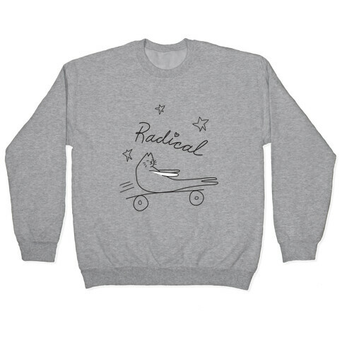 Chill Skateboarding Cat Pullover