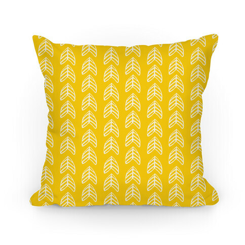 Yellow Trendy Chevron Pattern Pillow