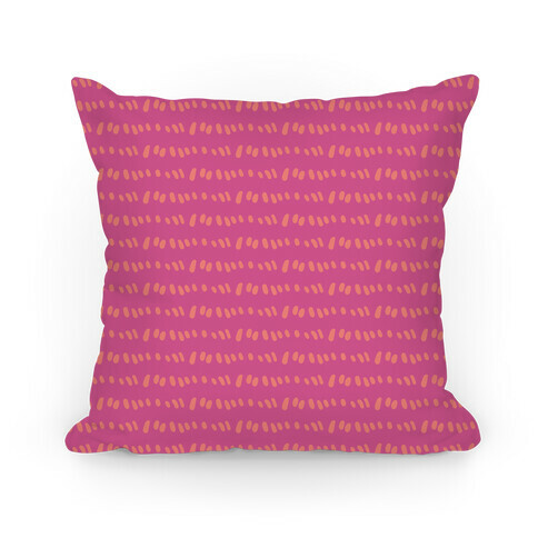 Doodle Sewing Stitches Pattern (Pink) Pillow