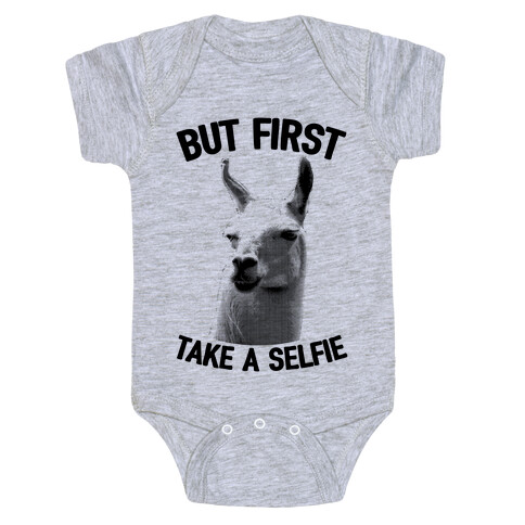But First, Llama Take A Selfie Baby One-Piece