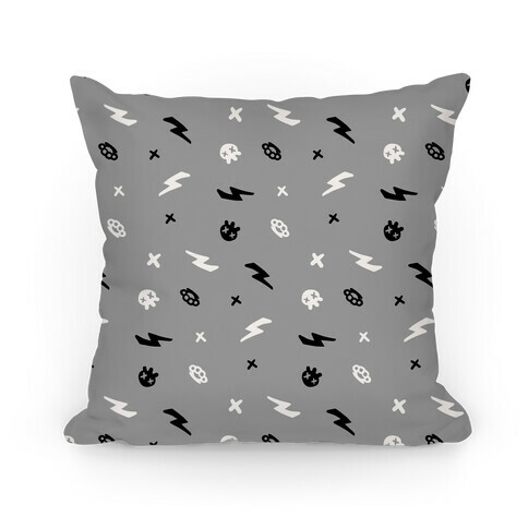 Punk Rock Pattern (Gray) Pillow