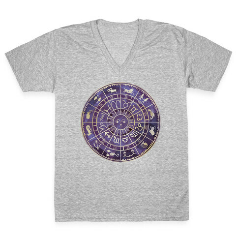 Zodiac Calendar V-Neck Tee Shirt