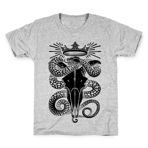 Crowned Serpent Goat Skull Kids T-Shirt