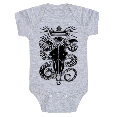 Crowned Serpent Goat Skull Baby One-Piece