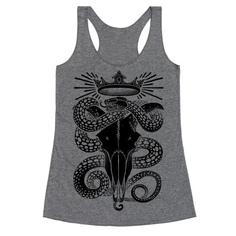 Crowned Serpent Goat Skull Racerback Tank Top