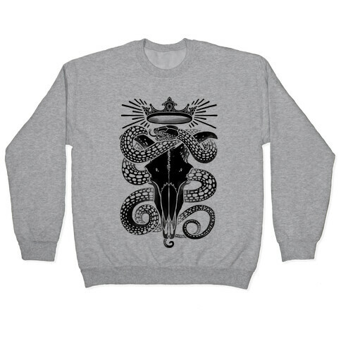 Crowned Serpent Goat Skull Pullover