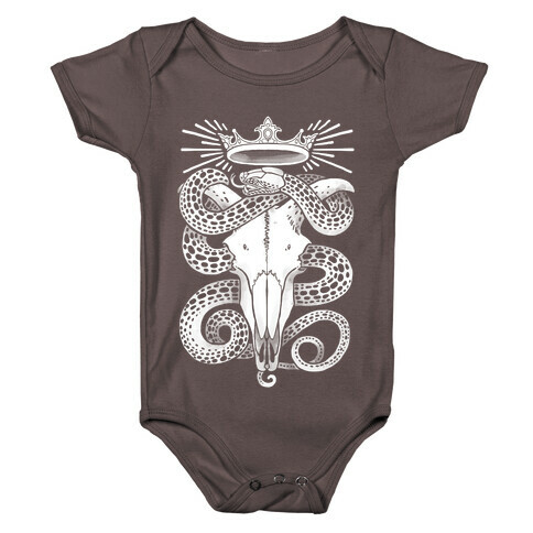 Crowned Serpent Goat Skull Baby One-Piece