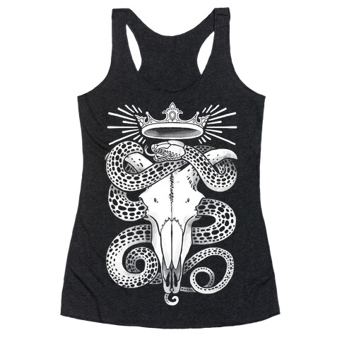 Crowned Serpent Goat Skull Racerback Tank Top