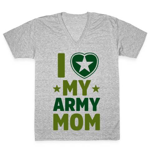 I Love My Army Mom V-Neck Tee Shirt