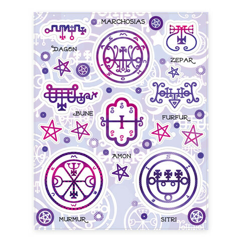 Demon Sigil  Stickers and Decal Sheet