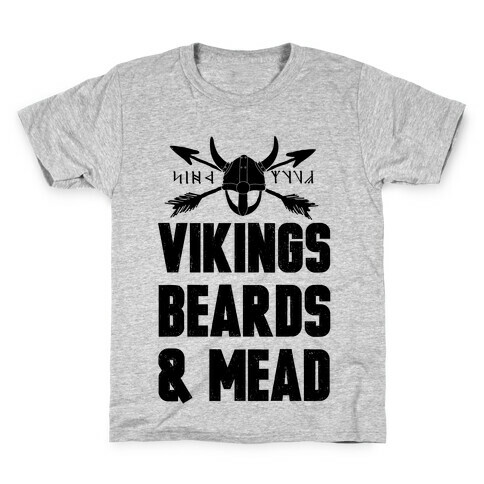 Vikings, Beards, & Mead Kids T-Shirt