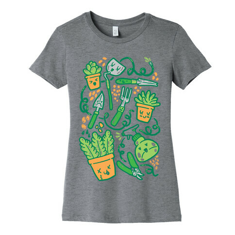 Kawaii Plants and Gardening Tools Womens T-Shirt