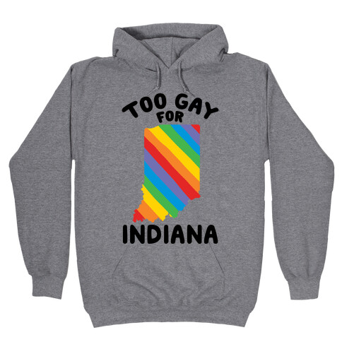 Too Gay For Indiana Hooded Sweatshirt
