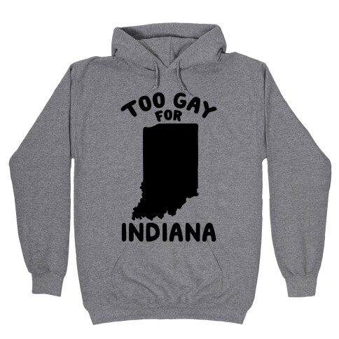 Too Gay For Indiana Hooded Sweatshirt