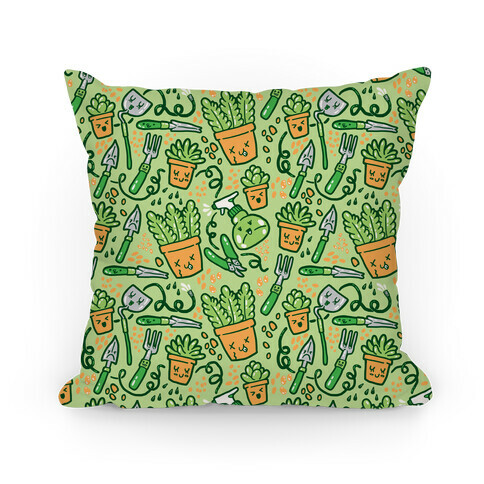 Kawaii Plants and Gardening Tools Pillow