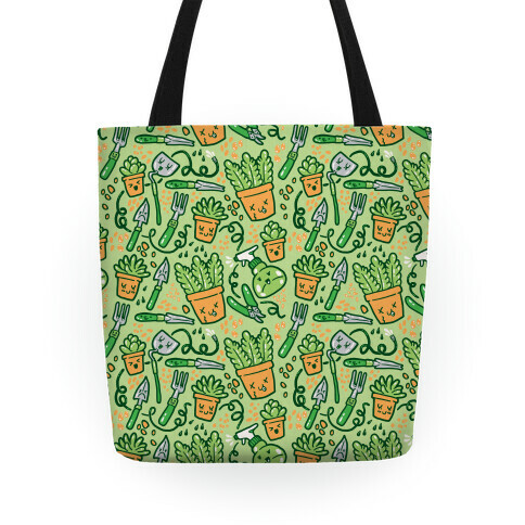 Kawaii Plants and Gardening Tools Tote