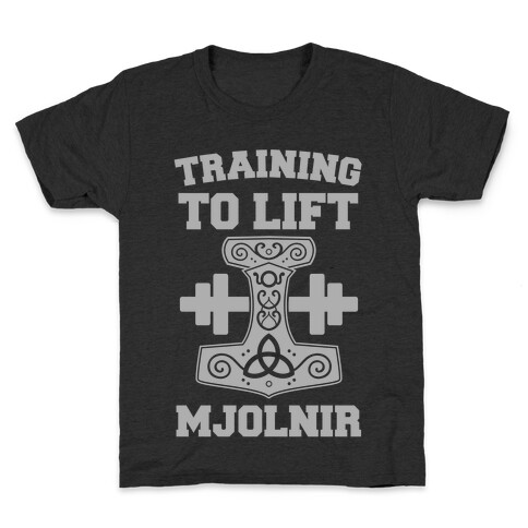 Training to Lift Mjolnir Kids T-Shirt